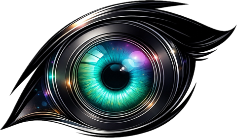 Vix Visions eye and camera lens logo